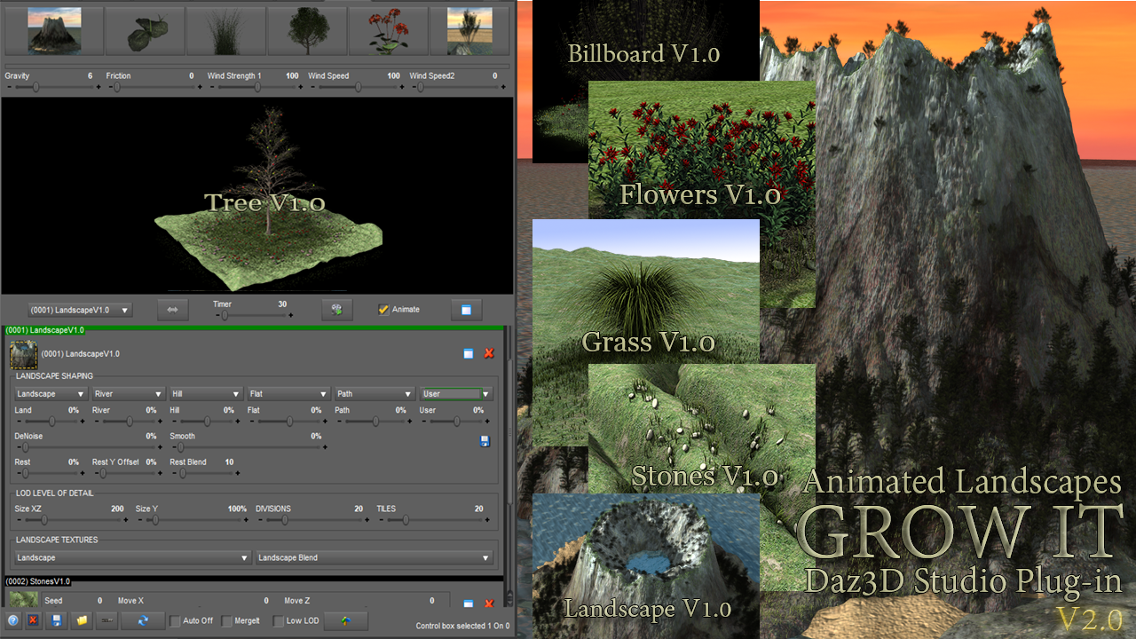 Daz Plugin GrowIt Create 3D Landscapes