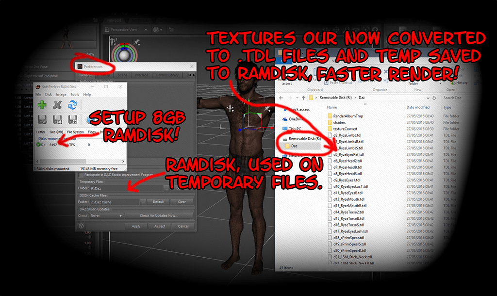 How to setup a ramdisk in daz studio